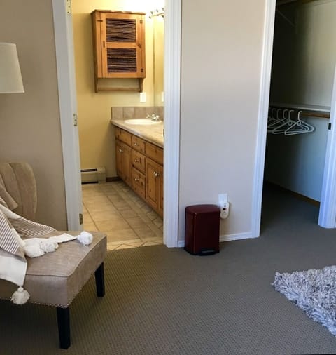 Combined shower/tub, jetted tub, hair dryer, towels