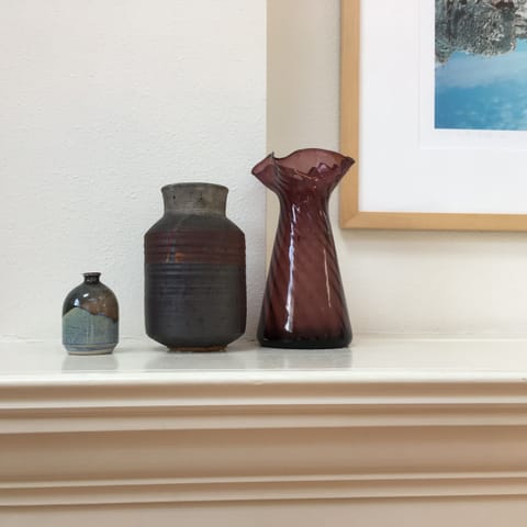 Living room fireplace mantel detail