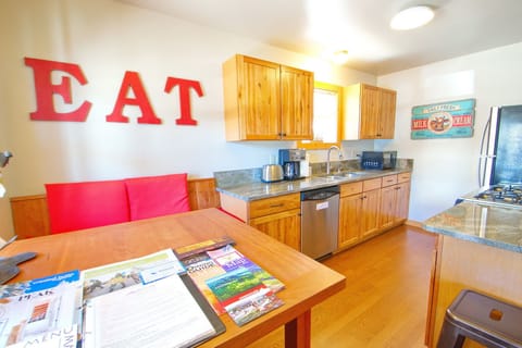 Bar Height Dining Room Table & Open Kitchen