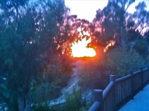 Winter Sunset and peek Ocean view off Deck