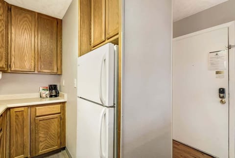 The full-size fridge will hold all your ingredients, leftovers, drinks, and more