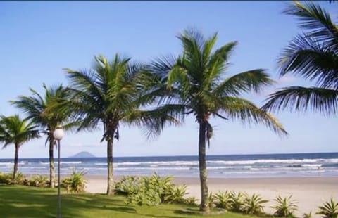 On the beach, sun loungers