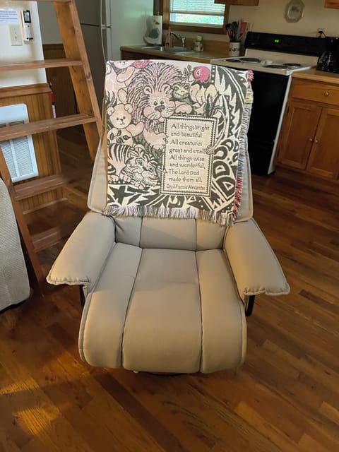 8-30-24 newly added leather recliner replacing green recliner on pictures.