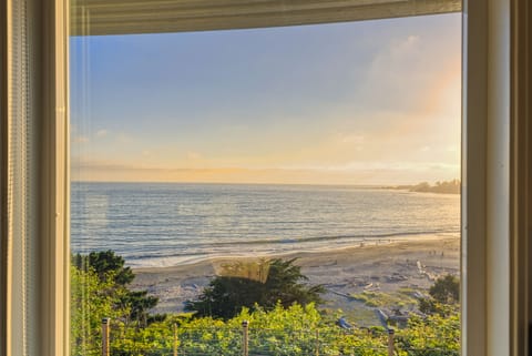 View of bluff from living room windows