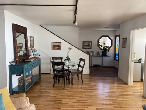 Downstairs living room with office