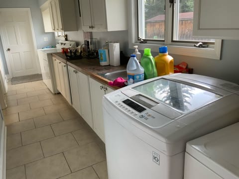 Laundry with two washers and two dryers 