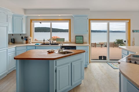 Fully stocked kitchen. 