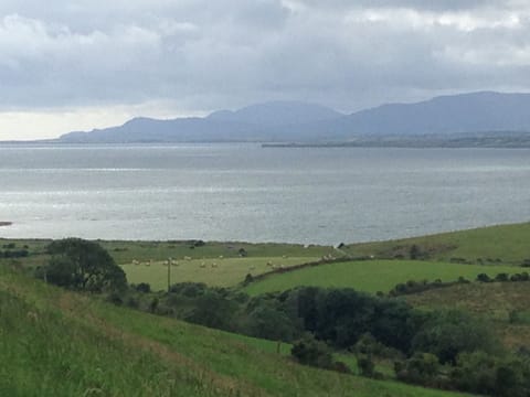 Slieve League mountain seen from the last field of the farm, across Donegal Bay.