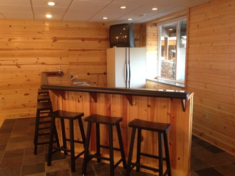 Kitchenette, bar area in basement. (Along with full bath, bedroom area, tables)