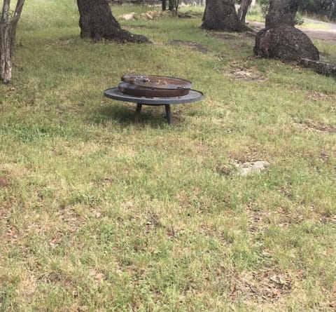Fire pit in the backyard available for guests.