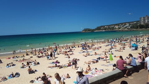 On the beach, beach towels