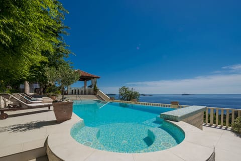 An infinity pool, a heated pool