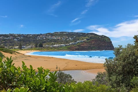 On the beach, sun loungers