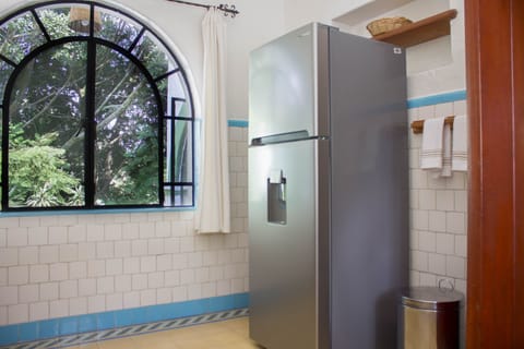 Energy saving refrigerator. View to terraces and gardens.