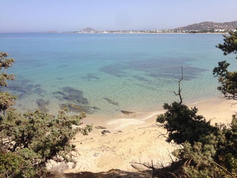 On the beach, sun loungers, beach towels