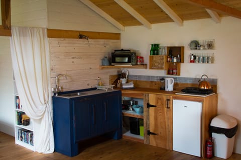 Fridge, oven, stovetop, coffee/tea maker