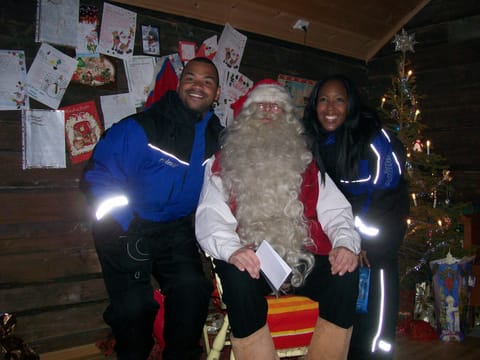 Angelica and Michael visiting Santa 