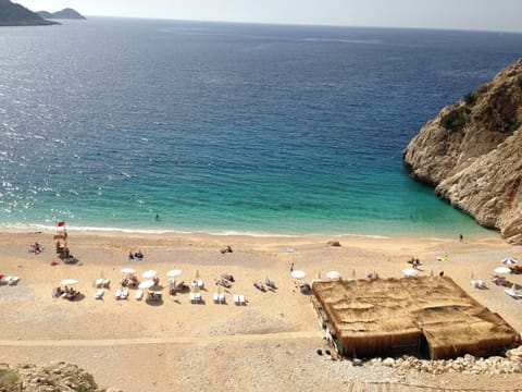 Beach nearby, sun loungers