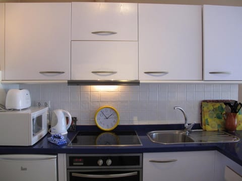 Fridge, microwave, oven, electric kettle