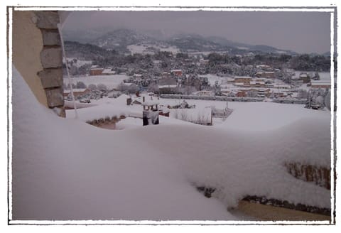 View from the terrace. It does not snow often but can be spectacular