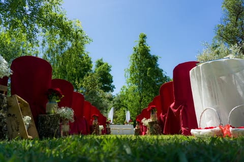 Outdoor banquet area