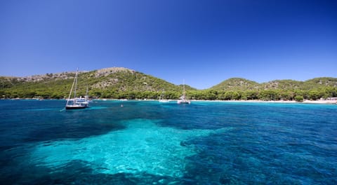 Beach nearby, sun loungers