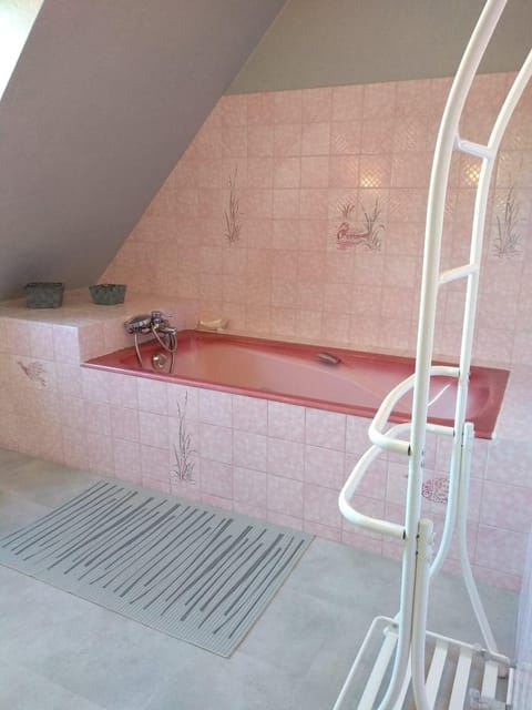 Combined shower/tub, hair dryer, toilet paper