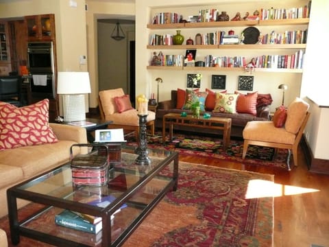 TV, fireplace, DVD player, books