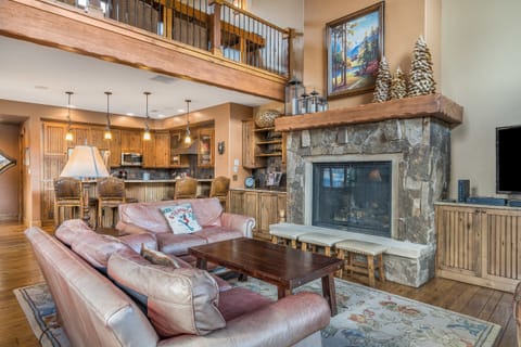 Living Area with Large Gas Fireplace