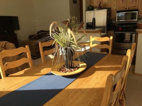 Dining area and kitchen.