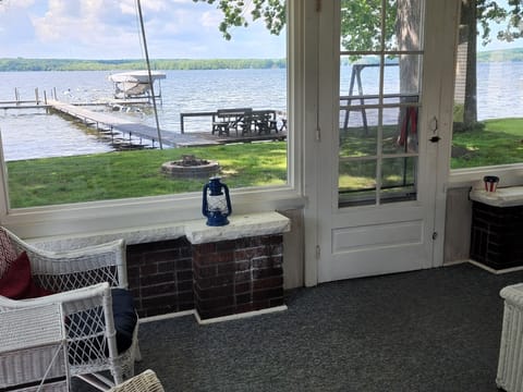 View of Lake from enclosed front porch.