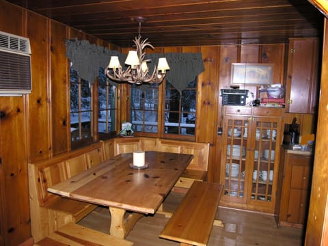 Kitchen Nook with snow outside