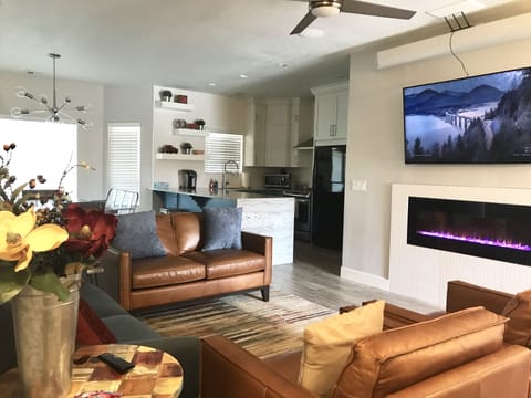 Living area | TV, fireplace, foosball, table tennis