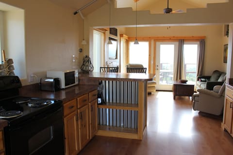 Open concept Kitchen/Living Room.  Fully stocked kitchen .