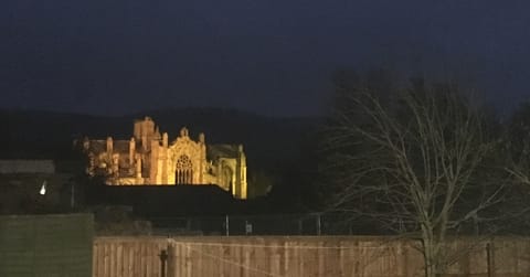 Abbey at night from the back doorstep