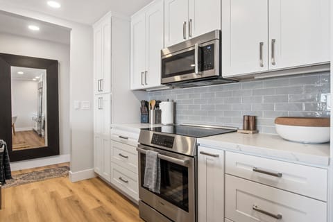 Recently remodeled kitchen with top-of-the-line appliances.