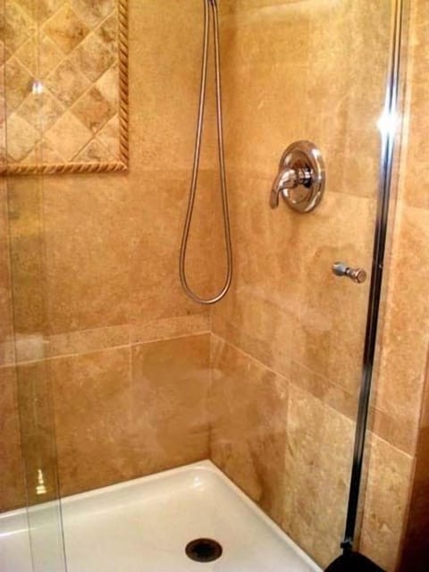 Newly installed Travertine Shower