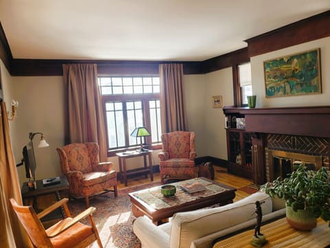 Period furnishings and artwork grace the home