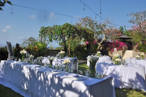 Outdoor banquet area