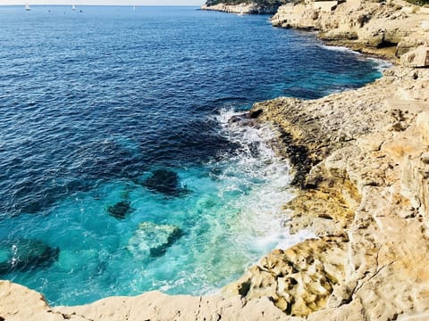 Beach nearby, sun loungers