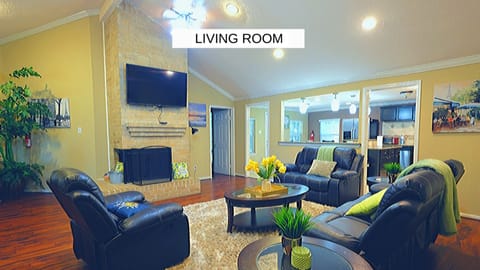 Living area | TV, fireplace, offices