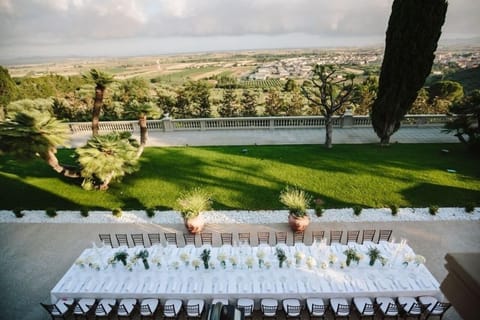 Outdoor banquet area