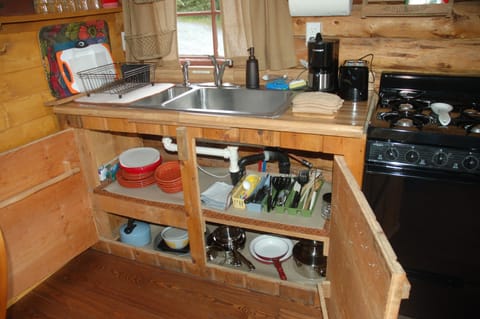 Fridge, oven, stovetop, coffee/tea maker