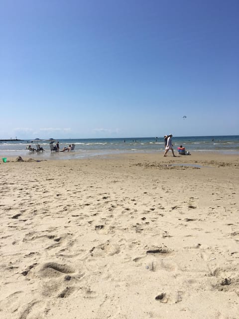 Beach nearby, sun loungers