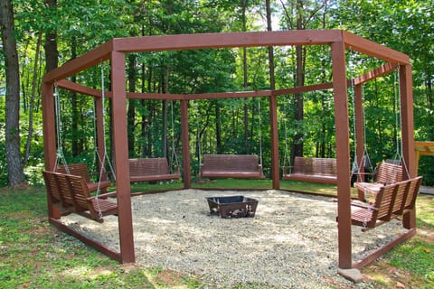 Shared firepit available near the shared pool