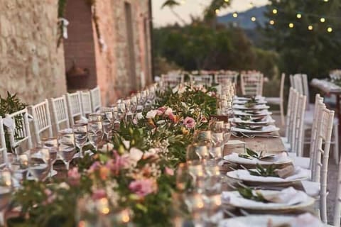 Outdoor banquet area