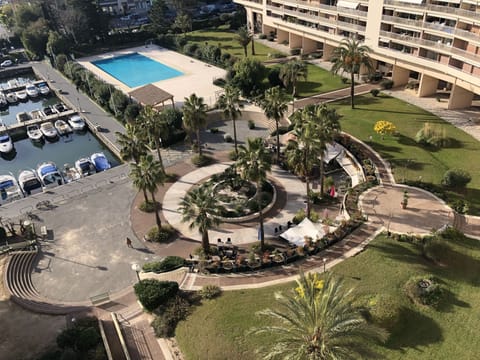 View from the flat over La Placette and the pool.