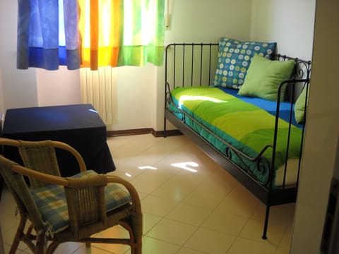 1 bedroom, iron/ironing board, travel crib, bed sheets