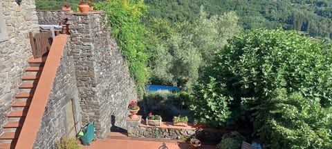 View of the pool from the roof terrace