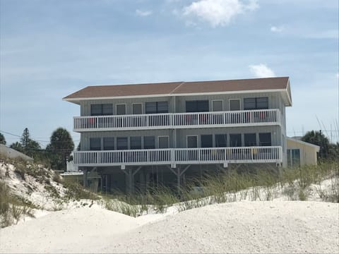 Rare beachfront property with gorgeous views of the beach and Gulf of Mexico.